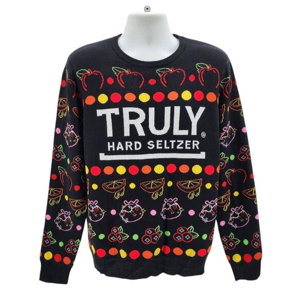 Truly Hard Seltzer Multicolor Ugly Christmas Sweater Adult Large - Picture 1 of 7